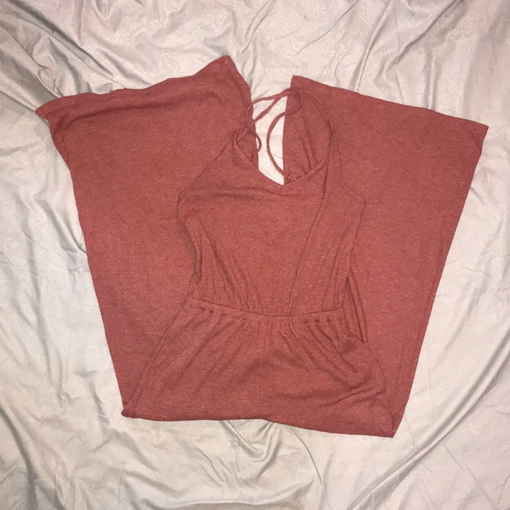 EUC Olive and Oak Mauve Jumpsuit